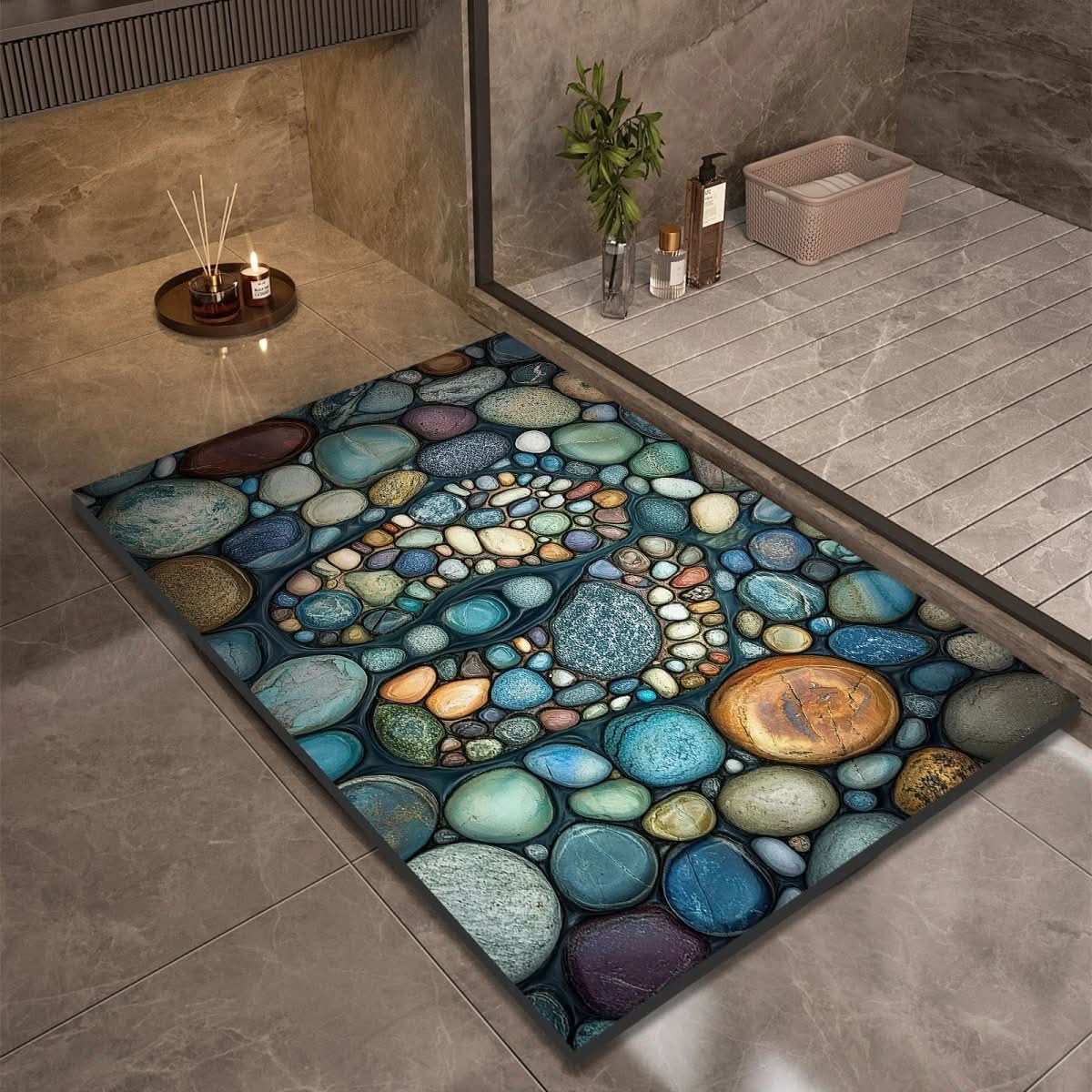 AquaSoft Stone Bath Mat - Quick-Drying Non-Slip Bathroom Mat for Safety & Comfort 17