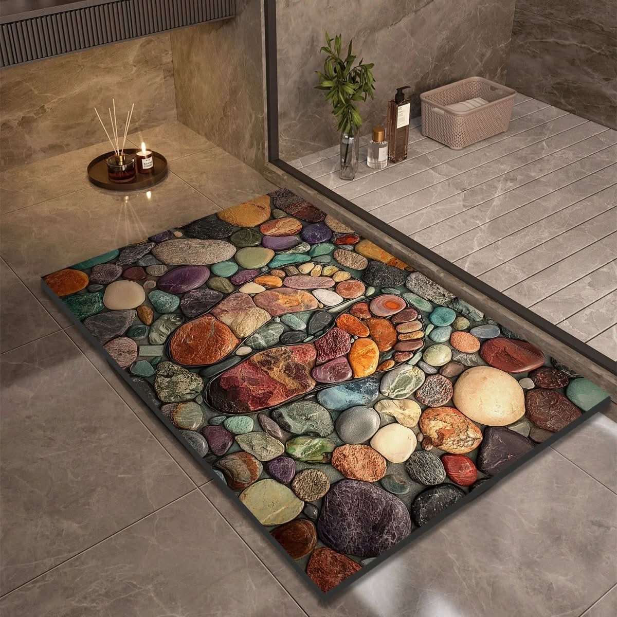 AquaSoft Stone Bath Mat - Quick-Drying Non-Slip Bathroom Mat for Safety & Comfort 18
