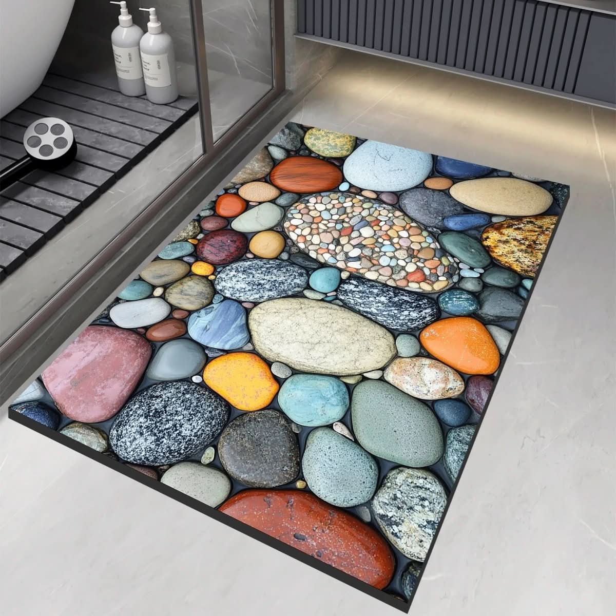 AquaSoft Stone Bath Mat - Quick-Drying Non-Slip Bathroom Mat for Safety & Comfort 3