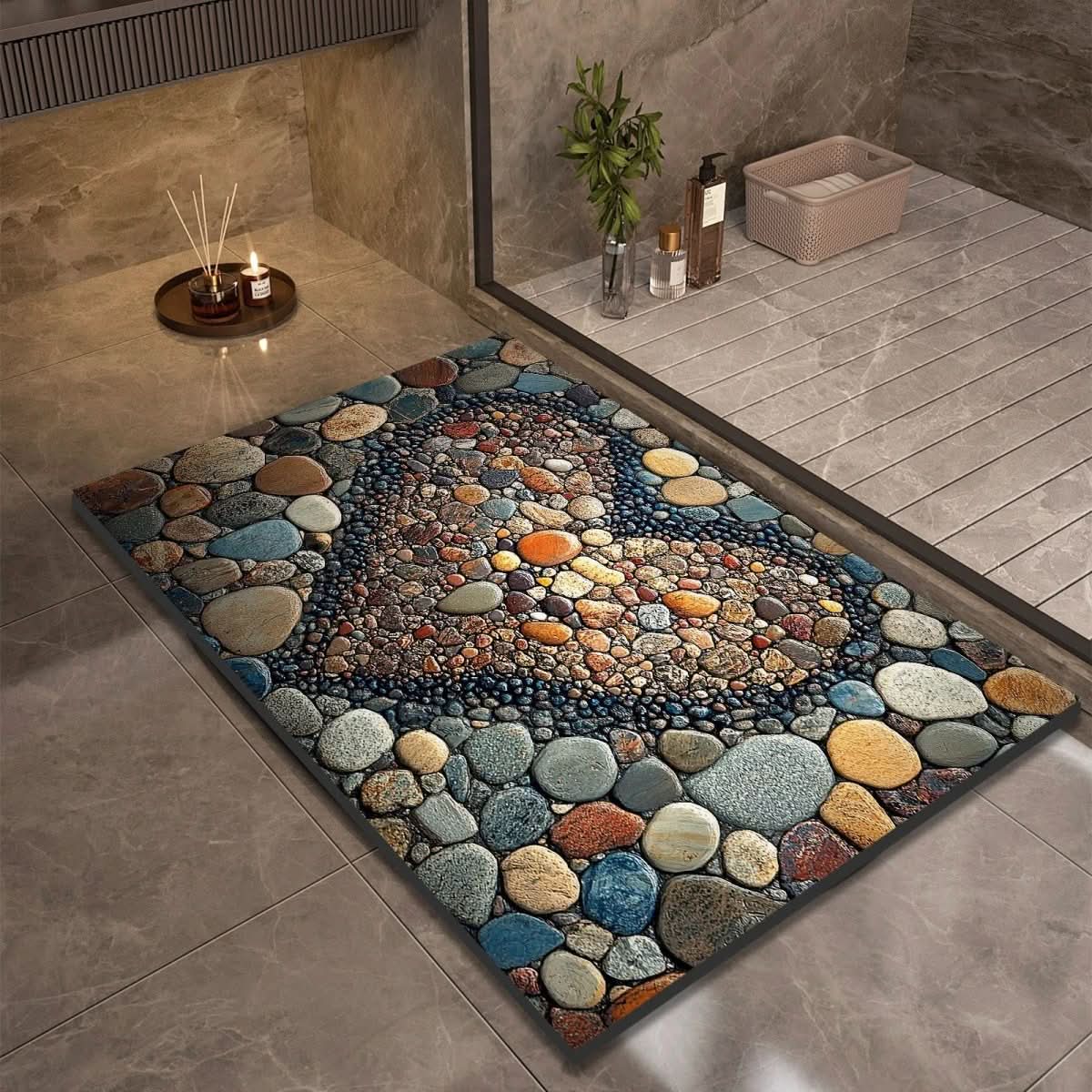 AquaSoft Stone Bath Mat - Quick-Drying Non-Slip Bathroom Mat for Safety & Comfort 5