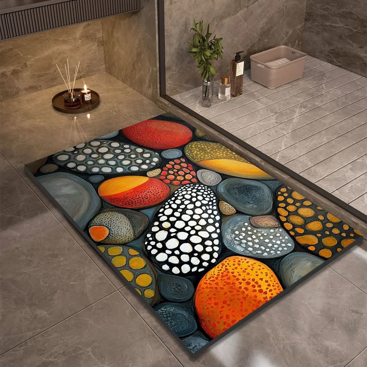 AquaSoft Stone Bath Mat - Quick-Drying Non-Slip Bathroom Mat for Safety & Comfort 6