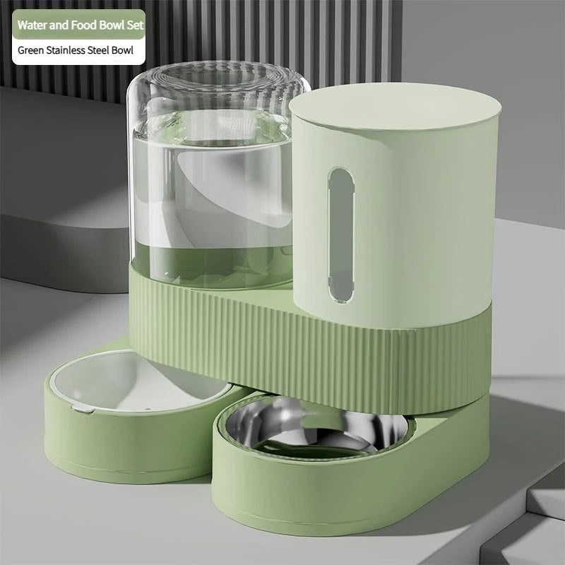 Automatic Cat Feeder & Waterer - 2-in-1 360° Rotatable Cat Food Dispenser, 2.4L Capacity 6