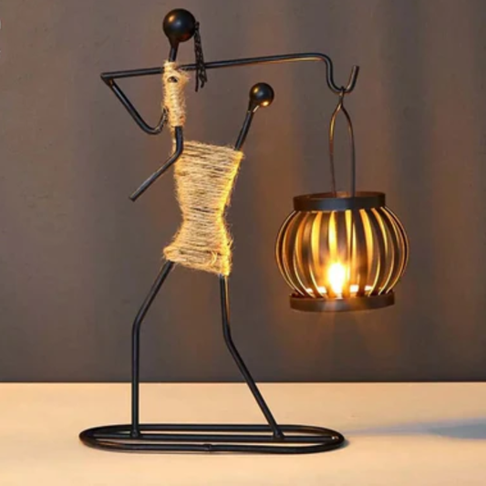 LUMIVIBE – Abstract Metal Candle Holder Sculpture