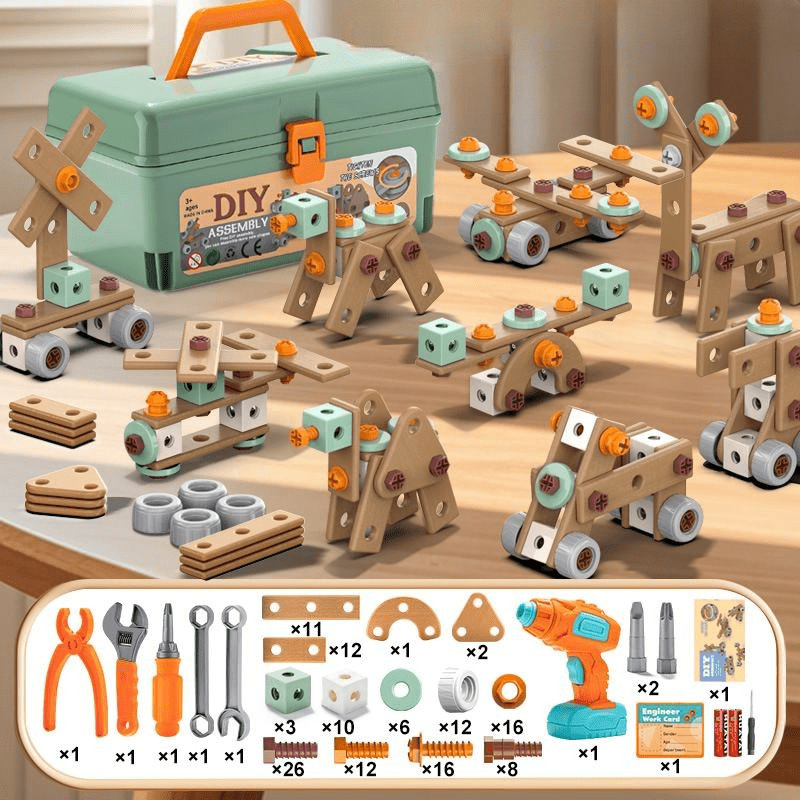 BuildMaster - 100-Piece Toy Tool Set for Creative Young Builders 8