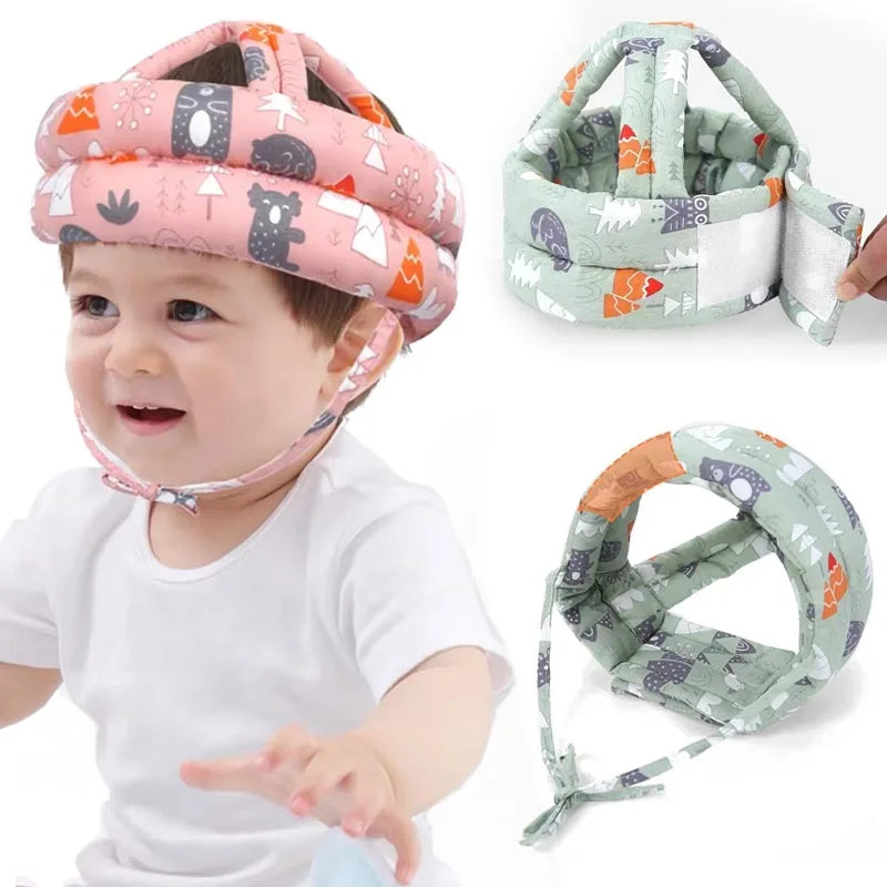 Cartoon Mesh Safety Helmet for Infants & Toddlers - Adjustable Impact Protection 0