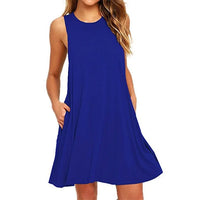 Casual Women's Plus Size Swing T-Shirt Dress with Pockets for Summer 11