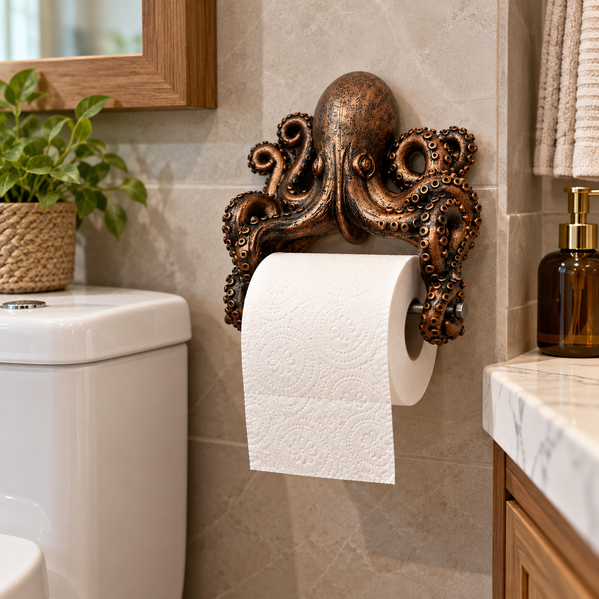 AQUAANCHOR – Ocean-Inspired Toilet Paper Holder for Nautical Character