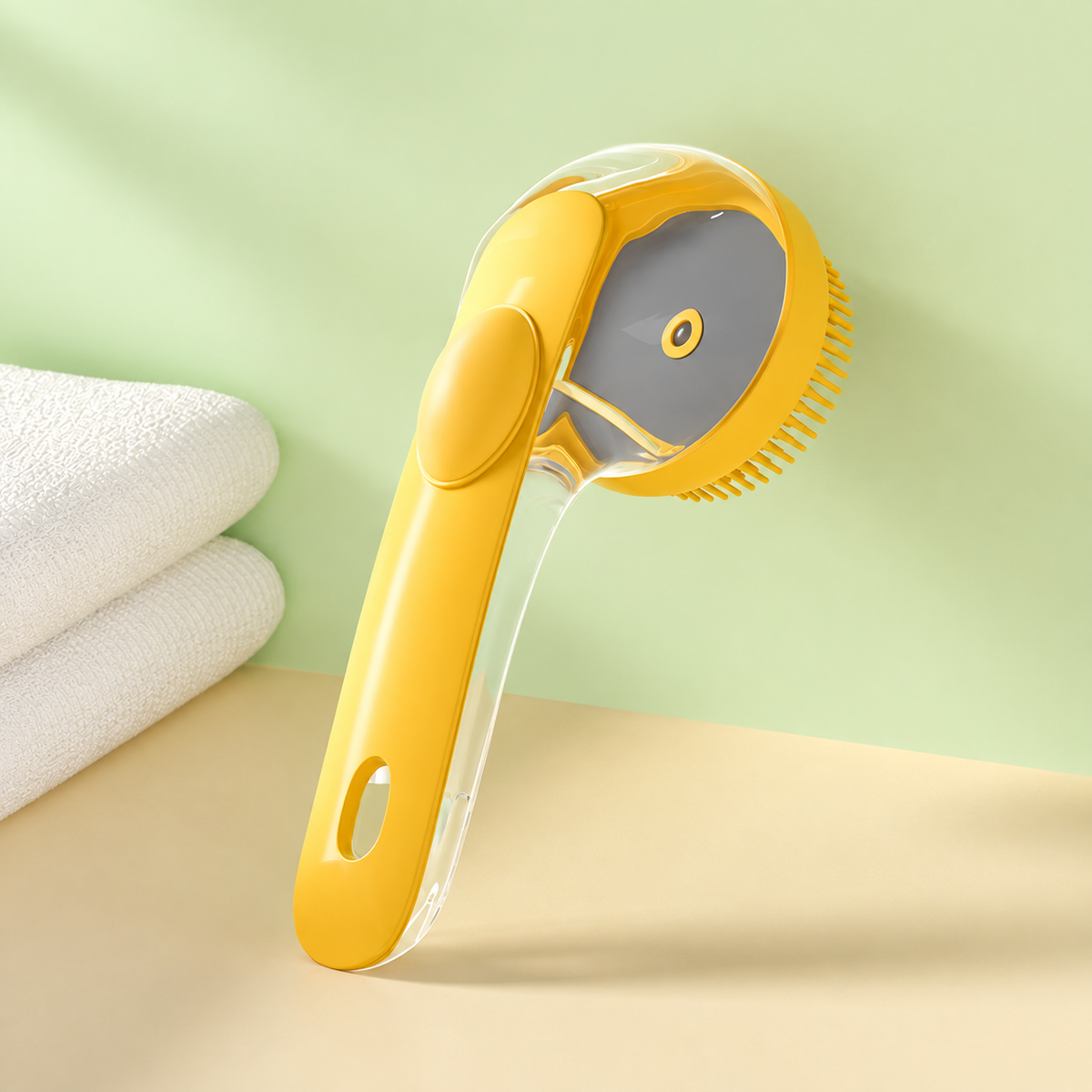 SUDSNESTA – Cepillo de baño para mascotas con dispensador de champú incorporado