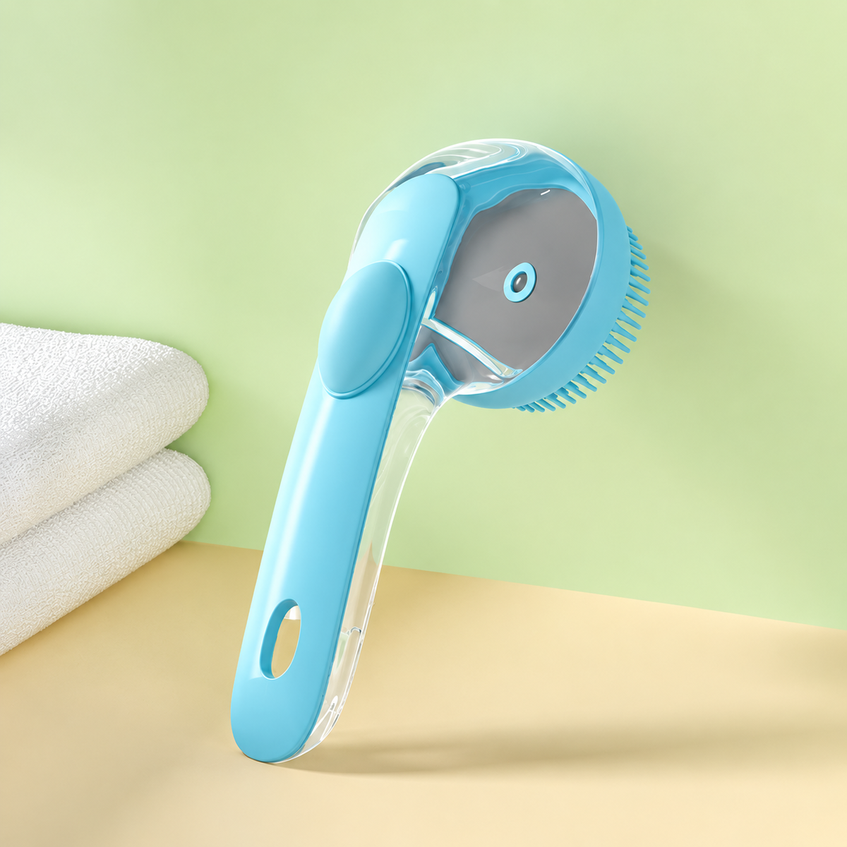 SUDSNESTA – Cepillo de baño para mascotas con dispensador de champú incorporado