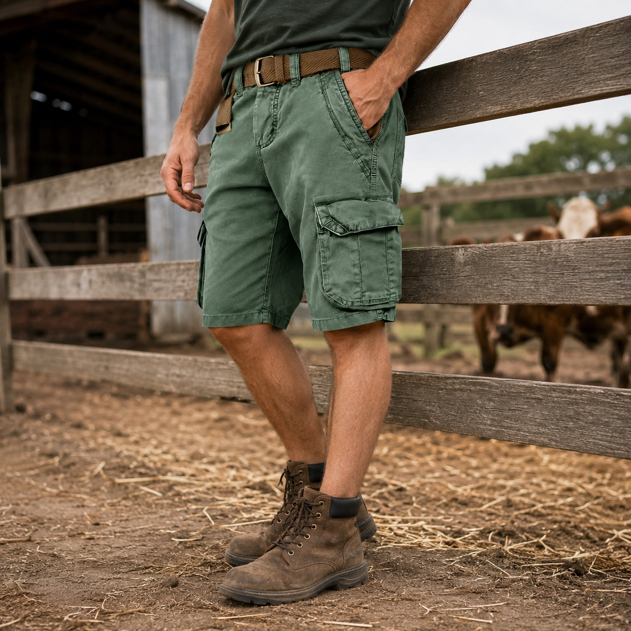 RUGGAREX – Herren Cargo-Shorts leichtgewichtig mit mehreren Taschen