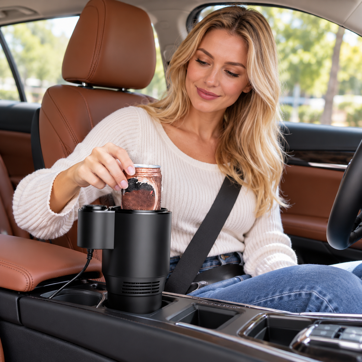 Porte-gobelet de voiture à température contrôlée CUPBALANCE pour boissons chaudes et froides