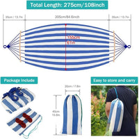 ComfortNest - Double Canvas Hammock with Curved Wooden Poles for Outdoor Relaxation 3
