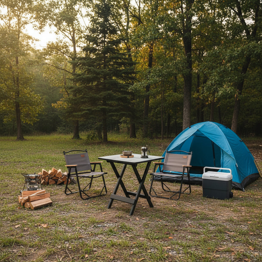 Compact Adjustable Height Folding Camping Table - Lightweight & Portable, Foldable Design 1