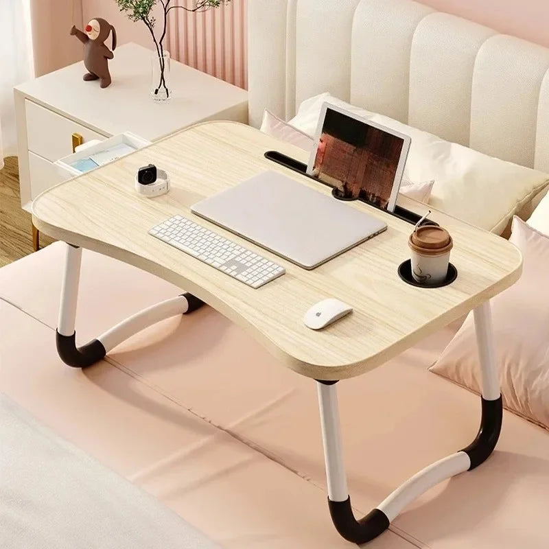 Compact Foldable Table with Cup Holder & Tablet Stand - Space-Saving Design 5