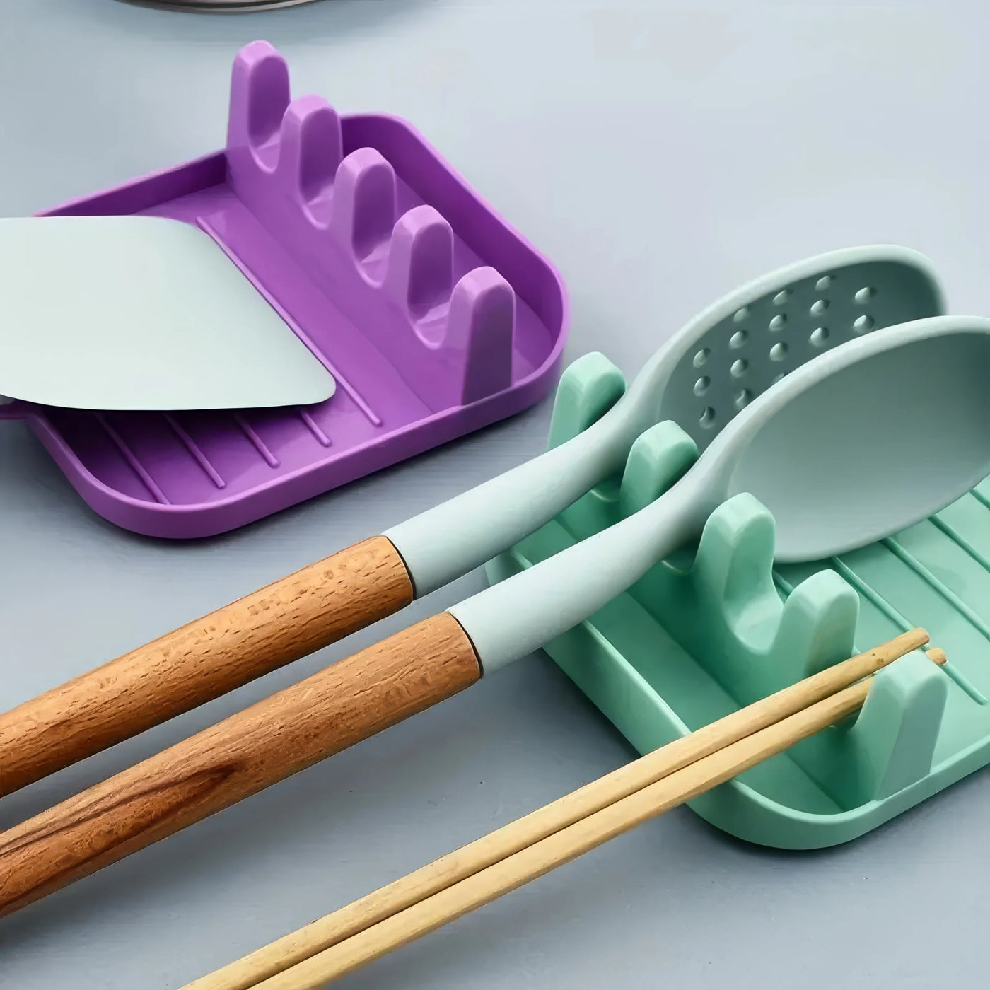 Compact Green Cutlery Rack - Multi-Functional Dish Drain Storage Solution 0