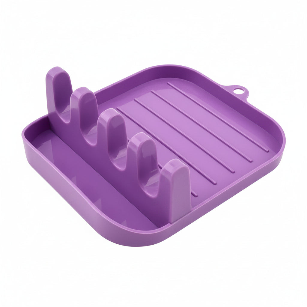 Compact Green Cutlery Rack - Multi-Functional Dish Drain Storage Solution 2