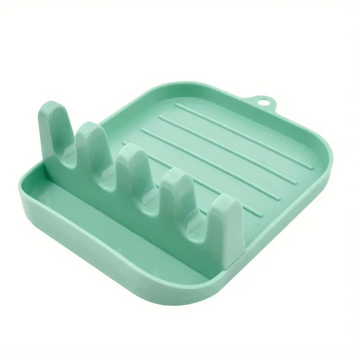 Compact Green Cutlery Rack - Multi-Functional Dish Drain Storage Solution 4
