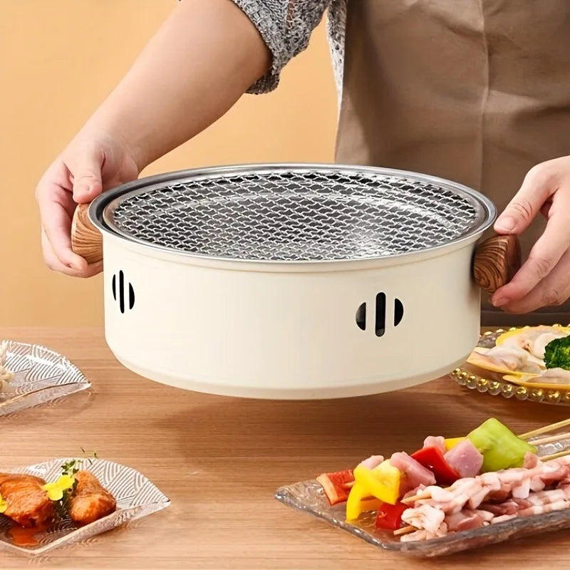 Compact Stainless Steel BBQ Grill - Portable Charcoal Grill for Camping & Picnics 3