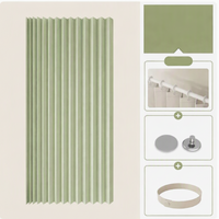 CURVASHIELD – Foldable Magnetic Accordion Shower Curtain Waterproof Design