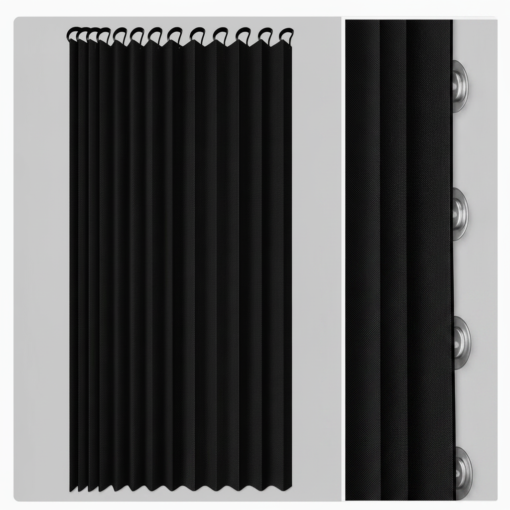 CURVASHIELD – Foldable Magnetic Accordion Shower Curtain Waterproof Design