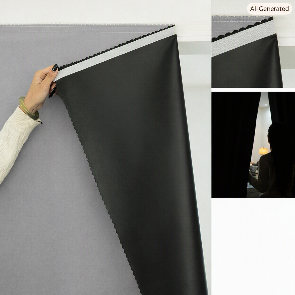 TOTALSHADE – No-Drill Blackout Curtain for Bedroom & Travel