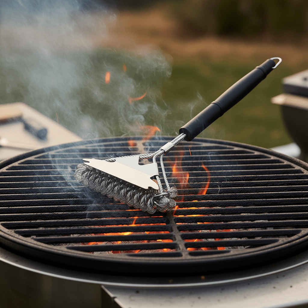 GRATEGUARD – Stainless Steel BBQ Brush for Safe Cleaning