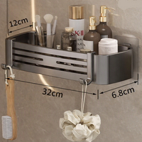 ALUMORA – Self Adhesive Aluminum Bathroom Shelf Organizer