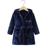 CozyKids - Hooded Flannel Bathrobe for Kids with Cartoon Print, Soft & Warm 10