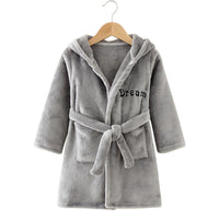 CozyKids - Hooded Flannel Bathrobe for Kids with Cartoon Print, Soft & Warm 13
