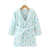 CozyKids - Hooded Flannel Bathrobe for Kids with Cartoon Print, Soft & Warm 15