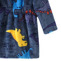 CozyKids - Hooded Flannel Bathrobe for Kids with Cartoon Print, Soft & Warm 5