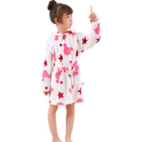 CozyKids - Hooded Flannel Bathrobe for Kids with Cartoon Print, Soft & Warm 8