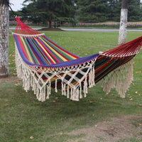 Cozy Canvas Double-Person Hammock - Portable Bohemian Outdoor Relaxation 6