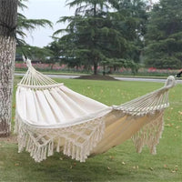 Cozy Canvas Double-Person Hammock - Portable Bohemian Outdoor Relaxation 8