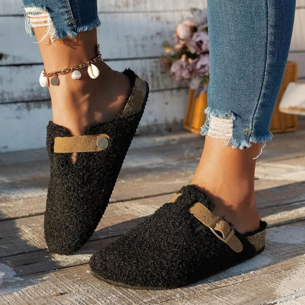 Cozy Sheepskin Wool Slippers - Ultra-Soft Winter Comfort with Non-Slip Sole 3
