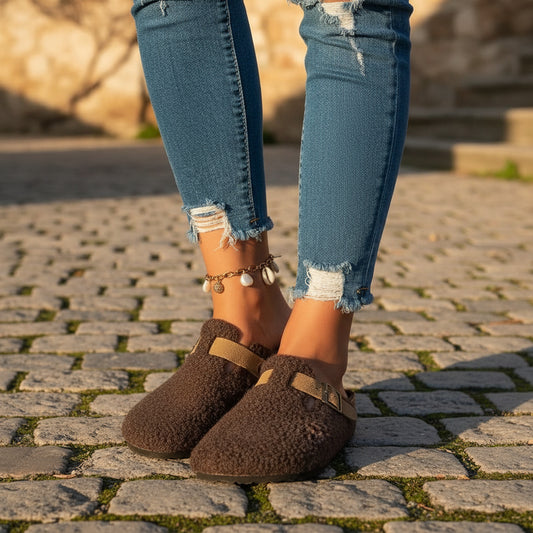 Cozy Sheepskin Wool Slippers - Ultra-Soft Winter Comfort with Non-Slip Sole 4