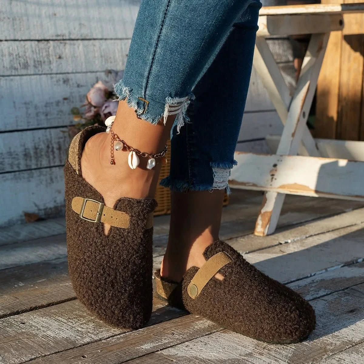 Cozy Sheepskin Wool Slippers - Ultra-Soft Winter Comfort with Non-Slip Sole 5