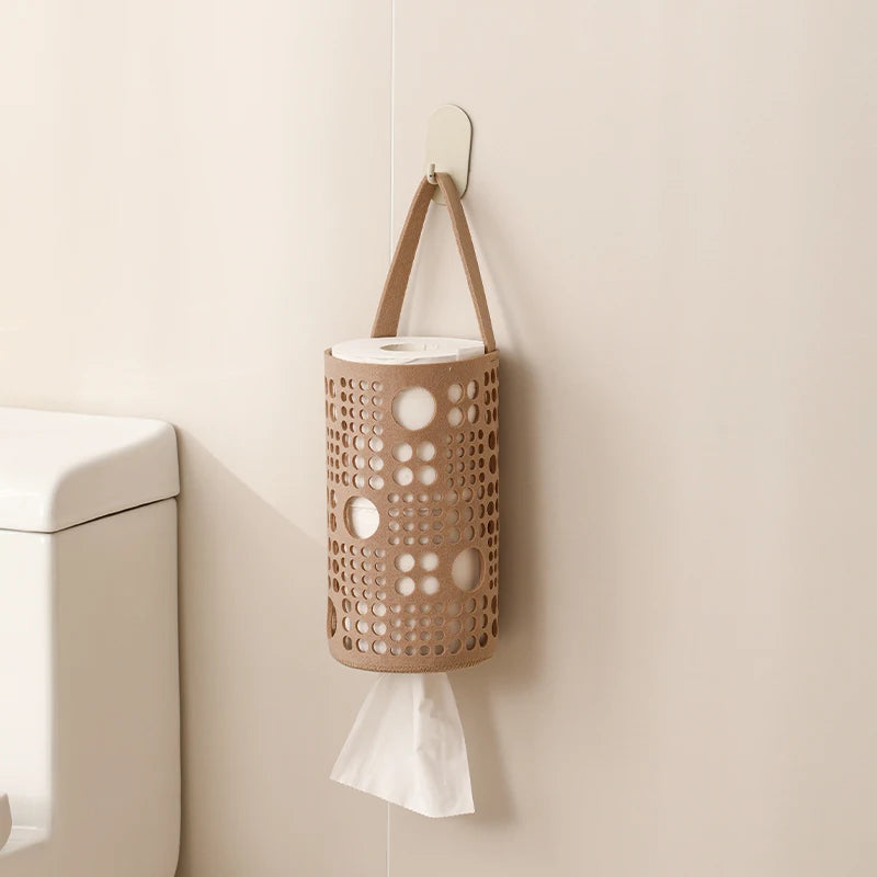 Cylindrical Wall-Mounted Storage Bag for Garbage Bags & Sundries - Durable & Space-Saving Organizer 2