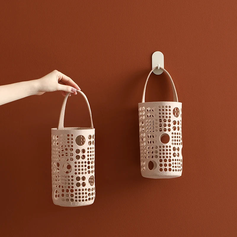 Cylindrical Wall-Mounted Storage Bag for Garbage Bags & Sundries - Durable & Space-Saving Organizer 3