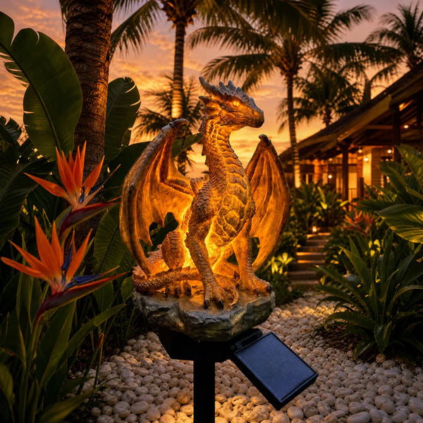 DRAGONORA – Lampe solaire décorative pour des nuits de jardin mystiques