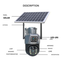 DUALGUARD CAM - 4K Wireless Security Camera with Solar Panel & 360° Control 4