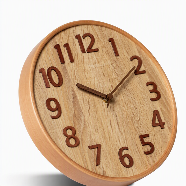 ECHO TIME – Modern Wooden Wall Clock with Silent Movement and Minimalist Natural Design for Elegant Home Decor