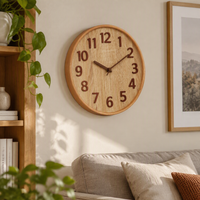 ECHO TIME – Modern Wooden Wall Clock with Silent Movement and Minimalist Natural Design for Elegant Home Decor