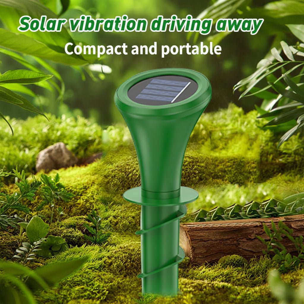 VERDAGUARD – Repelente solar de topos con vibración silenciosa para protección ecológica del jardín