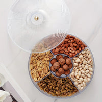 Divided Serving Tray with Lid - Durable Plastic Snack Organizer for Fruits & Nuts 4