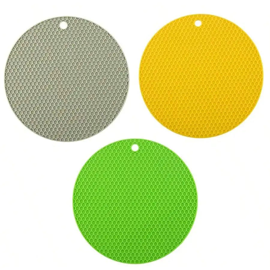 Durable 3-Piece Heat Resistant Trivet Set for Hot Pots & Pans - Easy Clean 4