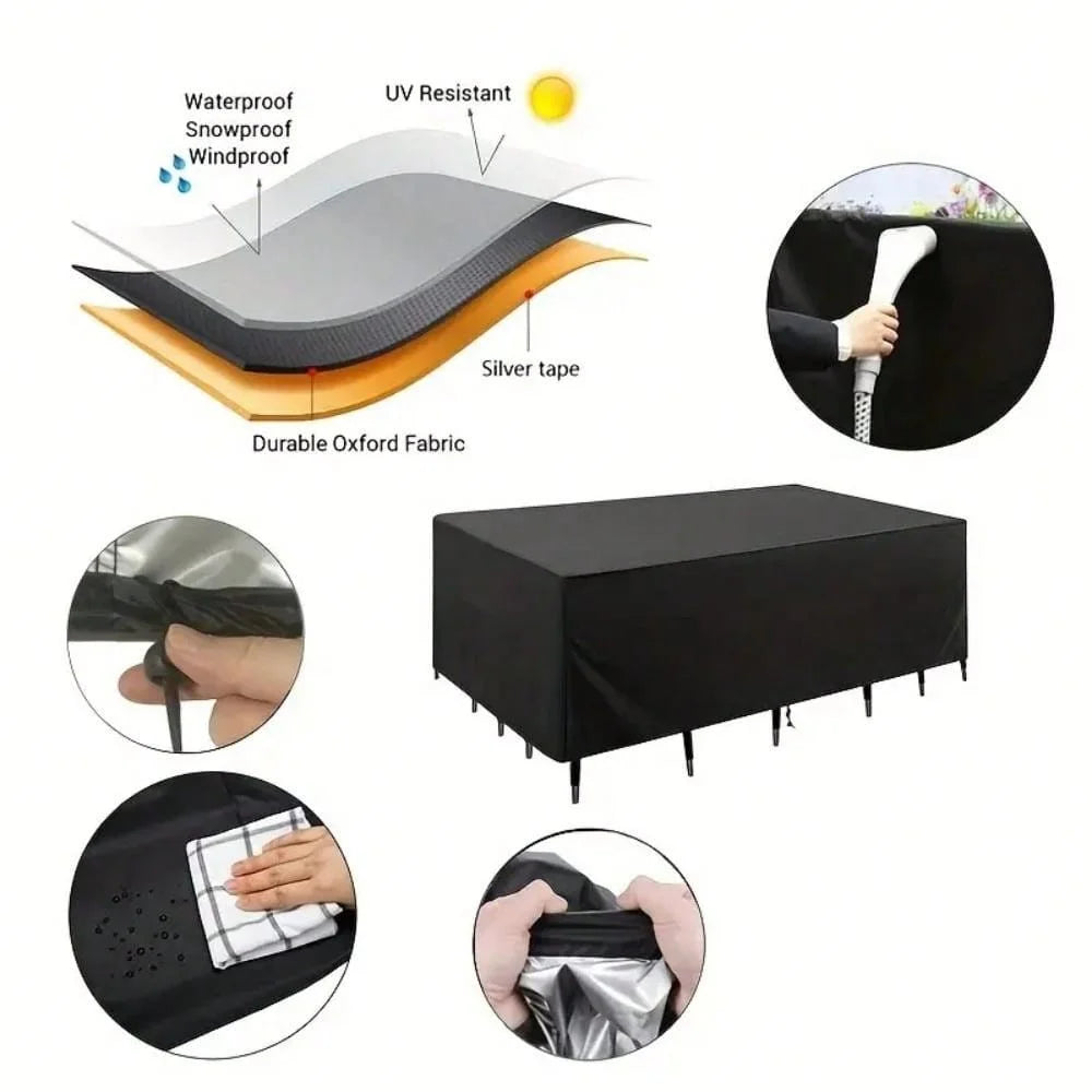 Durable Outdoor Furniture Cover - Heavy Duty Waterproof Protection for Patio Sofa & Table Set 4