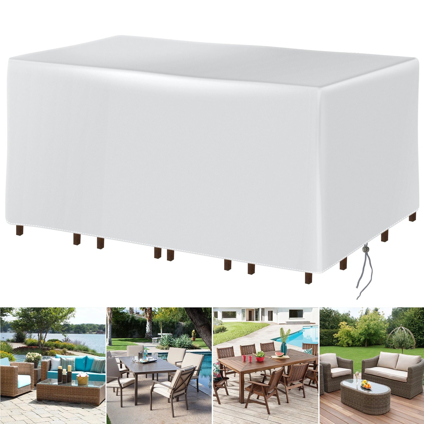 Durable Outdoor Furniture Cover - Heavy Duty Waterproof Protection for Patio Sofa & Table Set 5