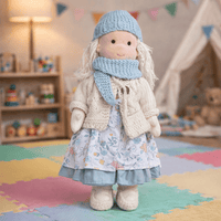 ELORA – Handmade Waldorf Doll Made of Cotton for Creative Play 1