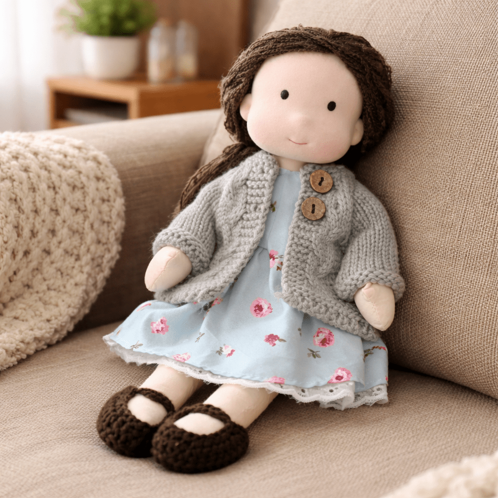ELORA – Handmade Waldorf Doll Made of Cotton for Creative Play 12